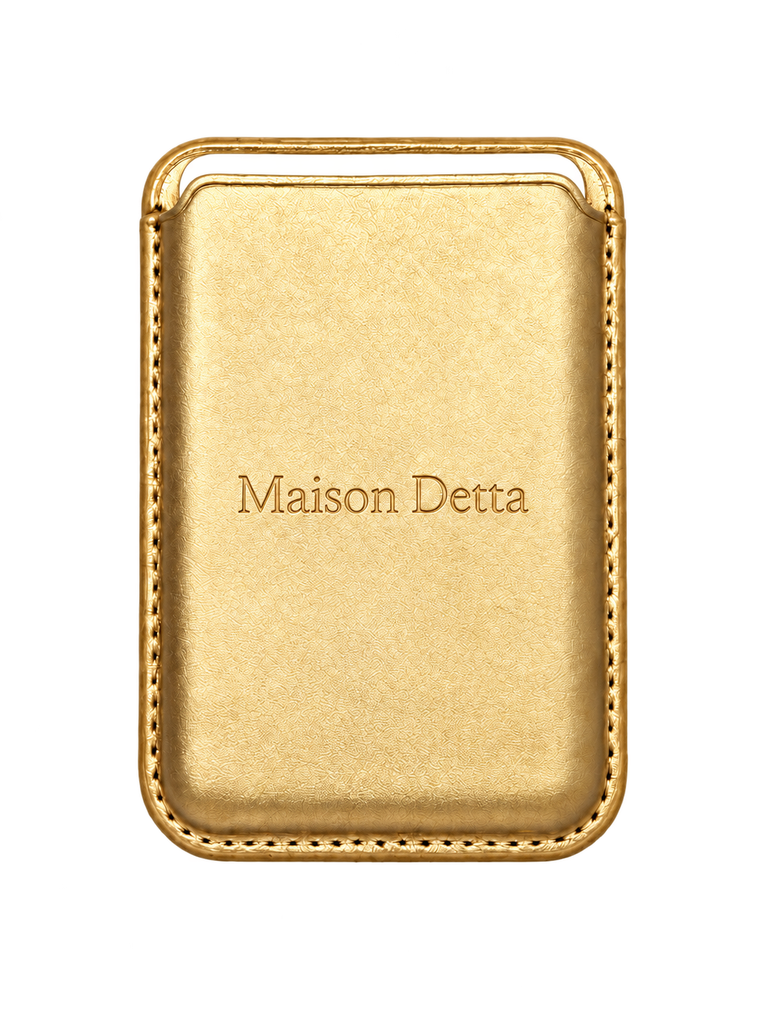 Beige Leather Magnetic Card Holder