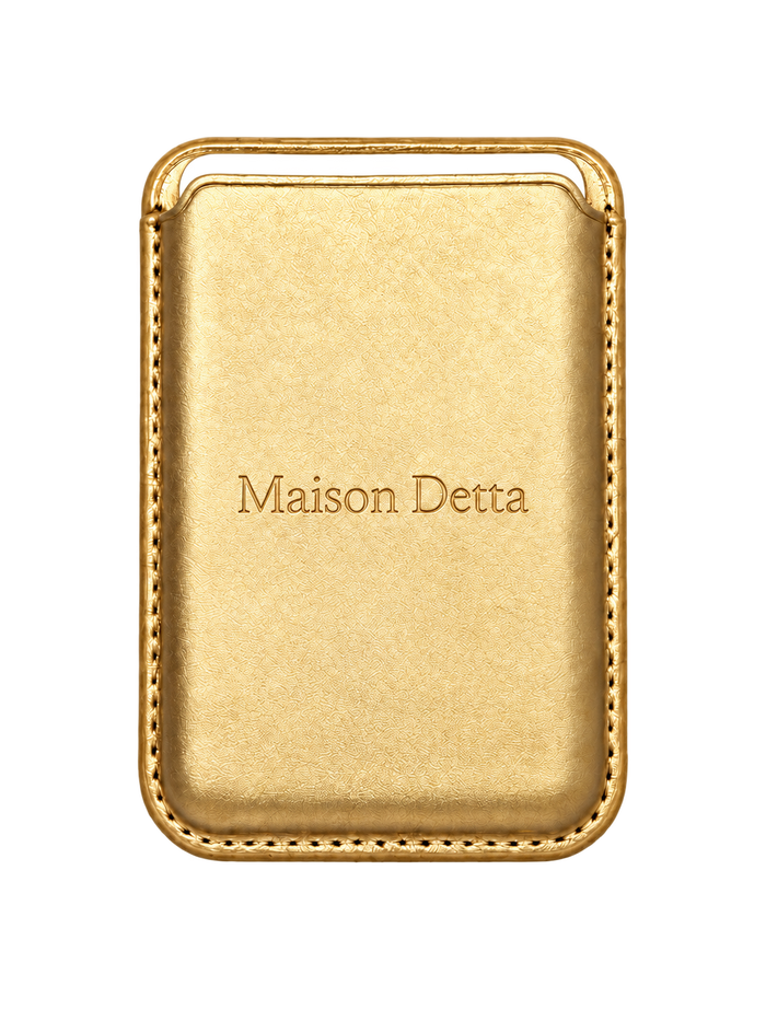 Beige Leather Magnetic Card Holder