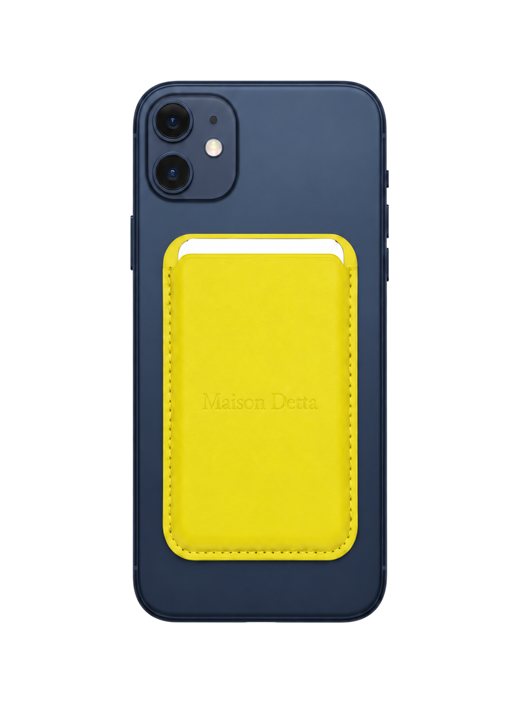 Magnetic Yellow Leather Card Holder