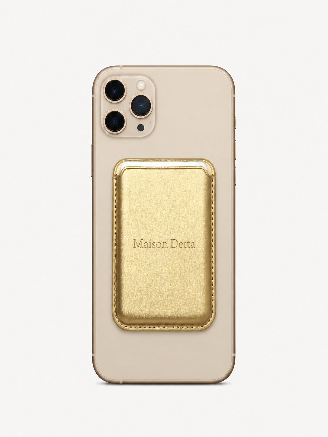 Beige Leather Magnetic Card Holder