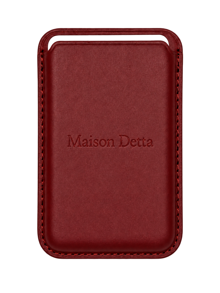 Magnetic Burgundy Leather Card Holder