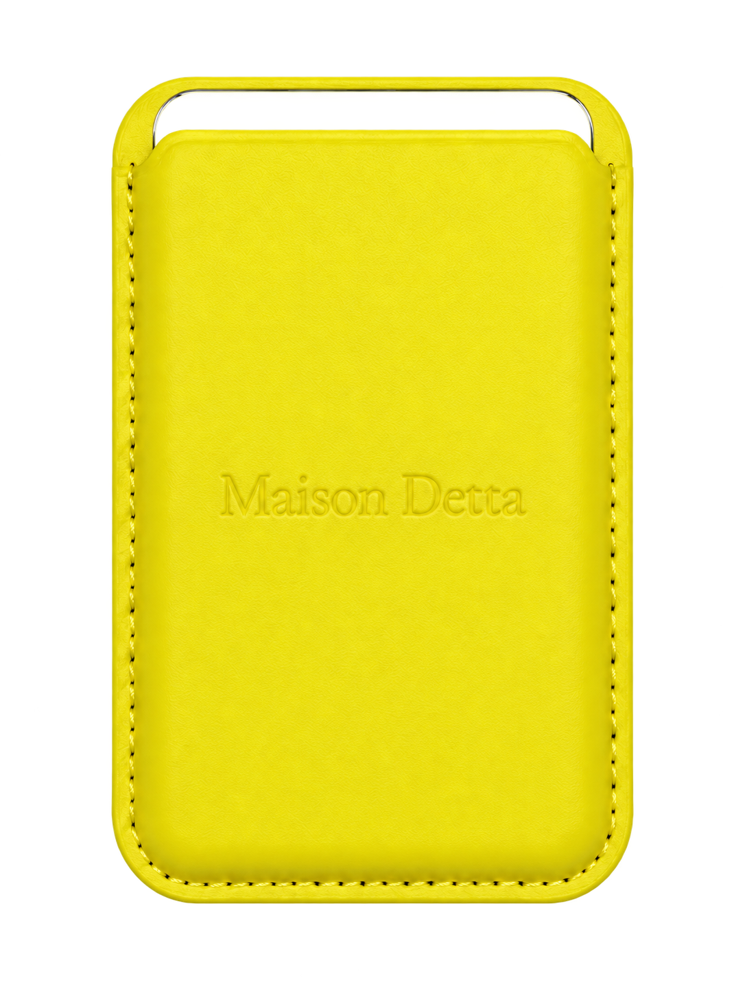 Magnetic Yellow Leather Card Holder