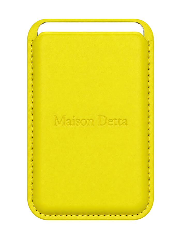 Magnetic Yellow Leather Card Holder